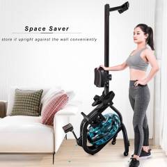 Water Rowing Machine Rower with LCD Monitor, Exercise Workout Water Rower