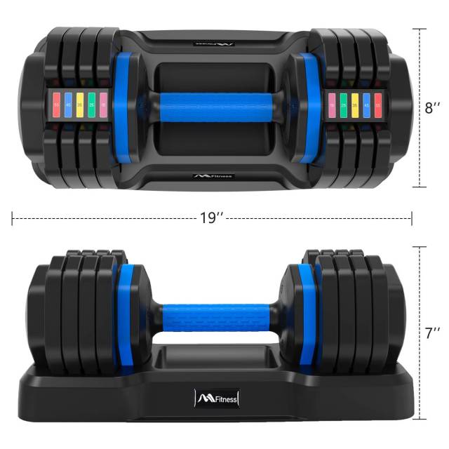 Adjustable Dumbbell - 55lb Single Dumbbell with Anti-Slip Handle