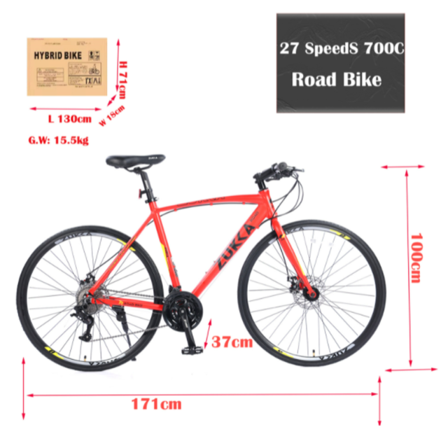 Road Bike 700C wheels 27 Speed Disc Brake Bicycle For men women's City Bicycle