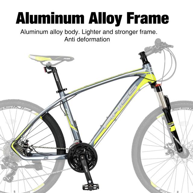 26'' Aluminum Alloy Frame,Shimano Shifter System,Front And Rear Disk Brake MTB
