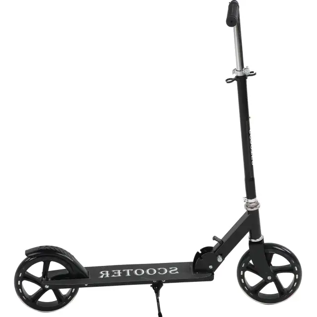 Children Foldable Scooter Adjustable Height Heavy Construction Scooter Black