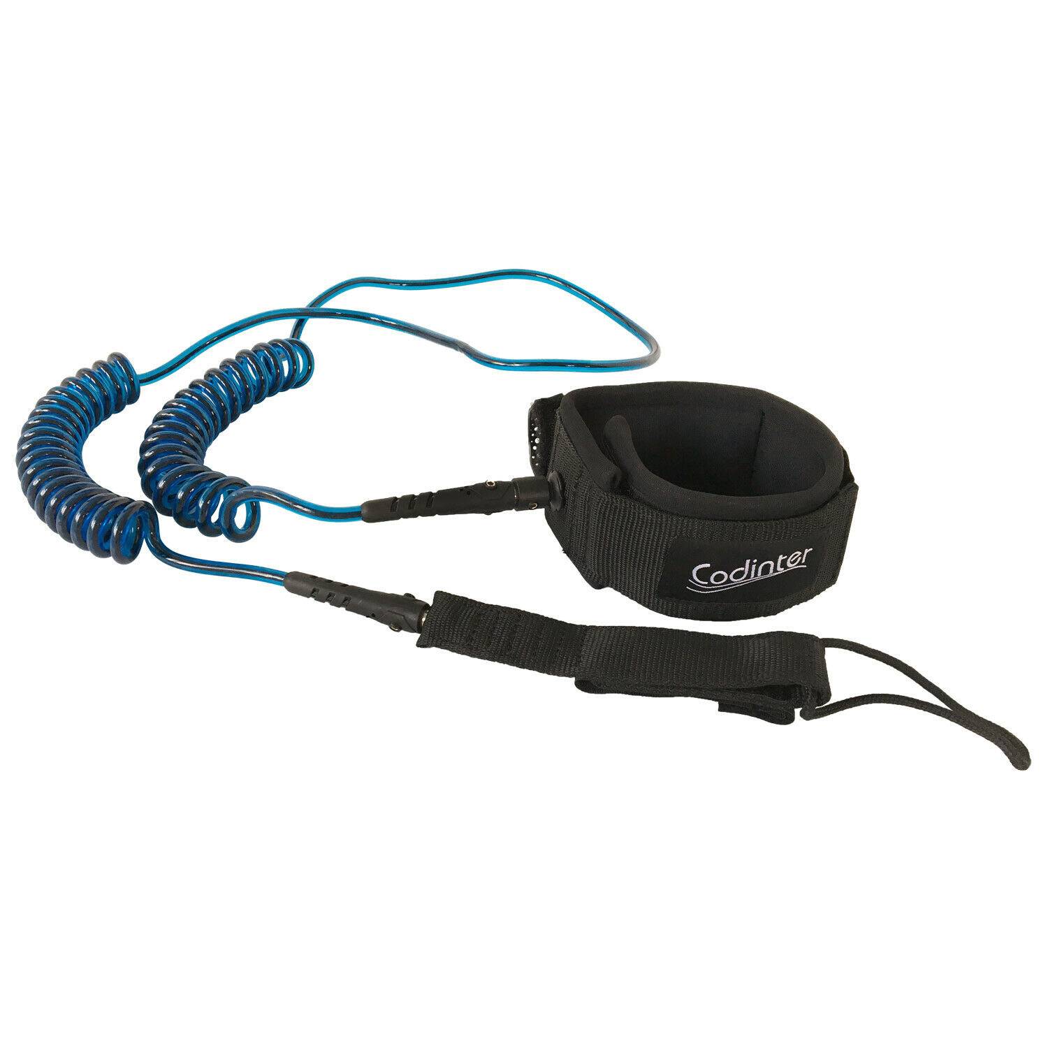 Surfboard Leash, Surfing SUP Leash TPU 12ft Coiled Paddle Board Leash Leg Rope