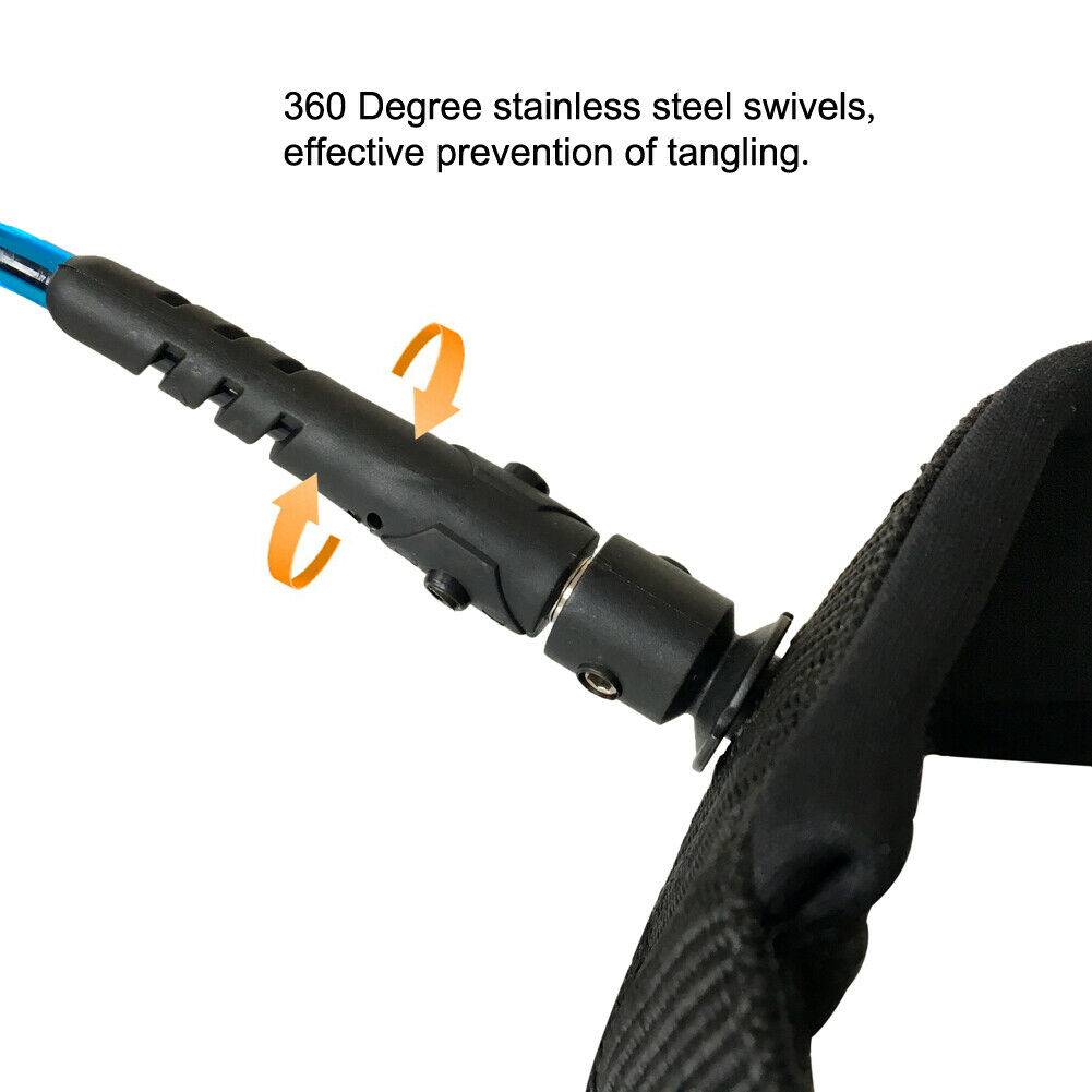 Surfboard Leash, Surfing SUP Leash TPU 12ft Coiled Paddle Board Leash Leg Rope