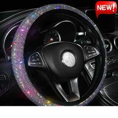 Rhinestones Car Steering Wheel Cover Diamond Bling Anti-Slip Protector