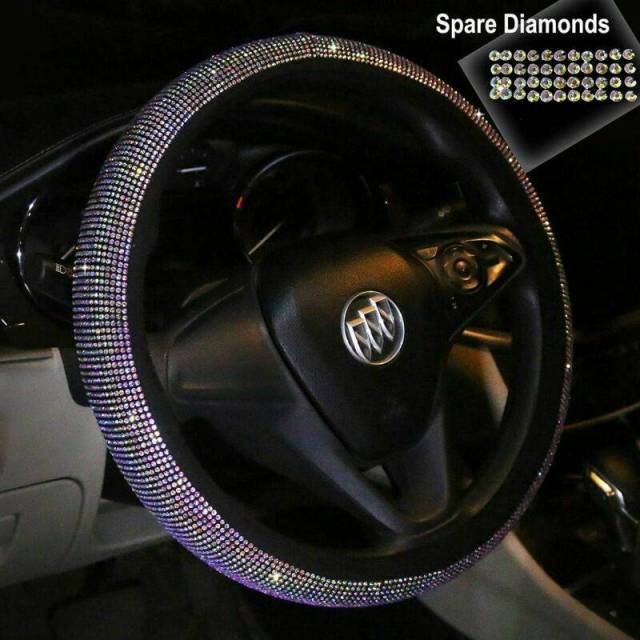 Rhinestones Car Steering Wheel Cover Diamond Bling Anti-Slip Protector
