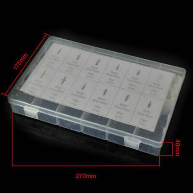 350pcs Clip Car Body Plastic Push Pin Fender Bumper Fasteners Rivet Screwdriver