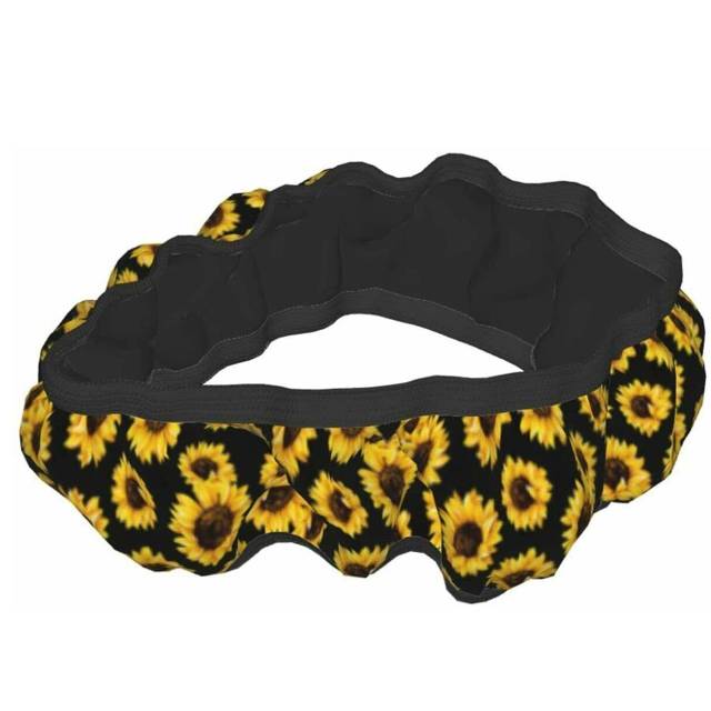 Sunflower Steering Wheel Cover Sweat Absorption Protector with 2 Air Fresheners
