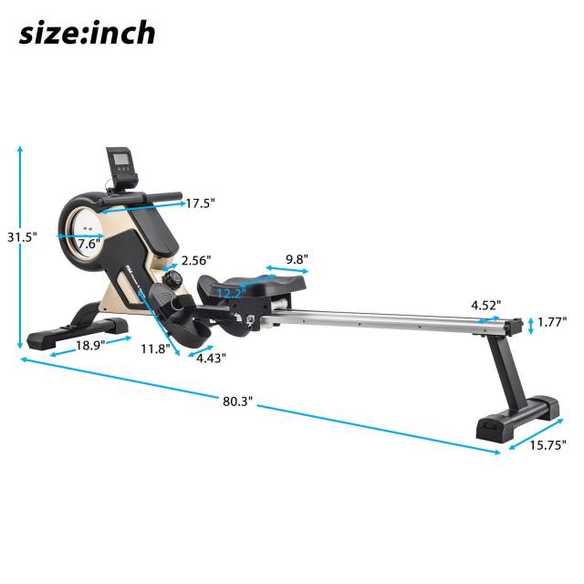 Magnetic Rowing Machine Compact Indoor Rower with Magnetic Tension System