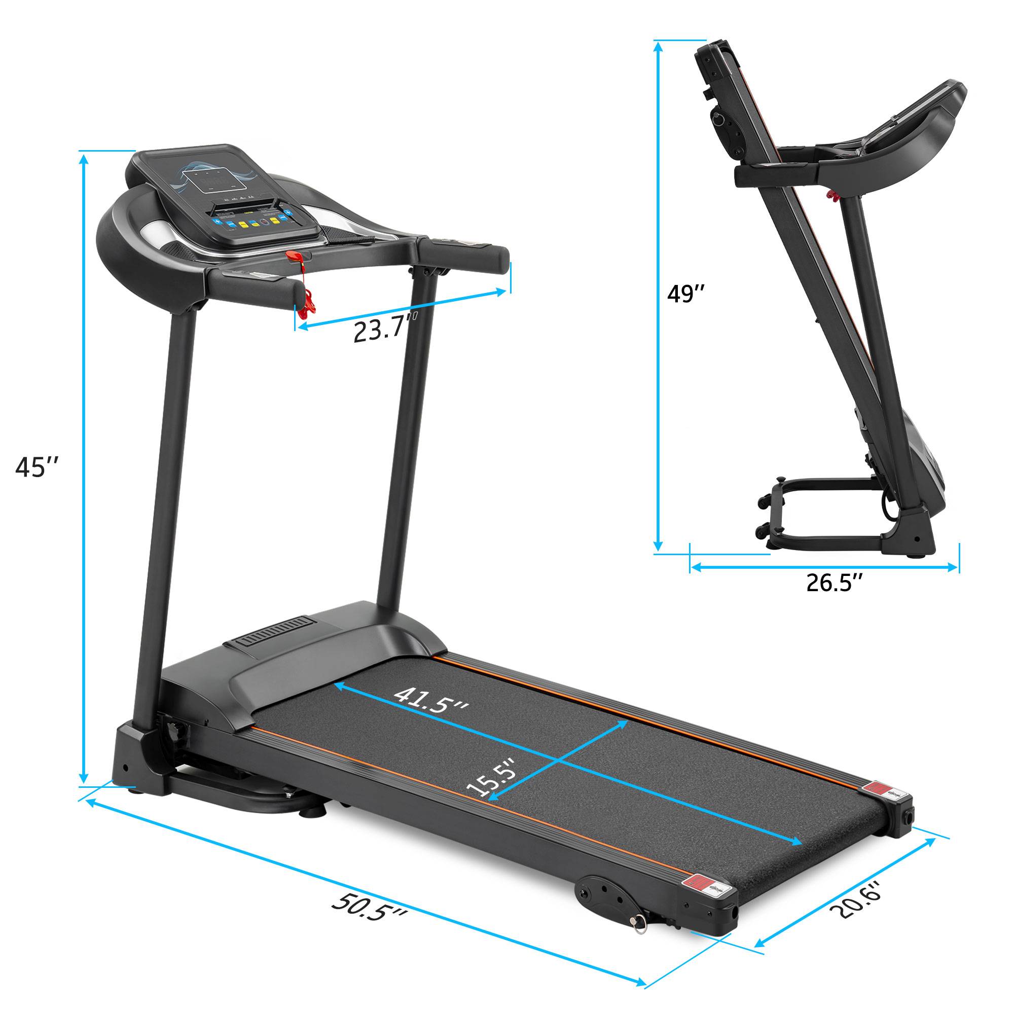 Compact Easy Folding Treadmill Motorized Running Jogging Machine +Audio Speaker