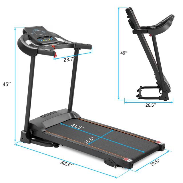 Compact Easy Folding Treadmill Motorized Running Jogging Machine +Audio Speaker