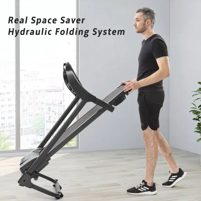 Compact Easy Folding Treadmill Motorized Running Jogging Machine +Audio Speaker