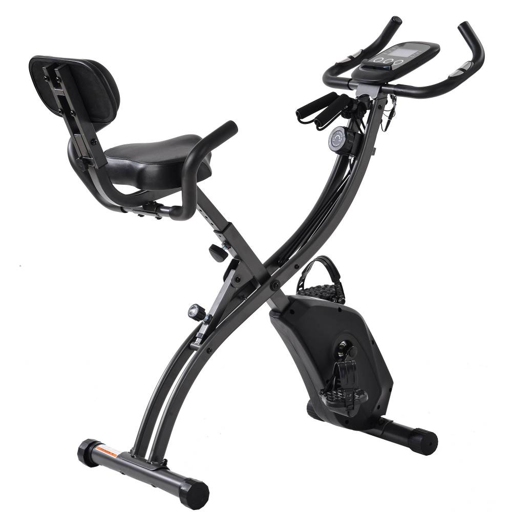 Folding Exercise Bike-8 Levels Resistance Adjustments with 4 Expansions Degree
