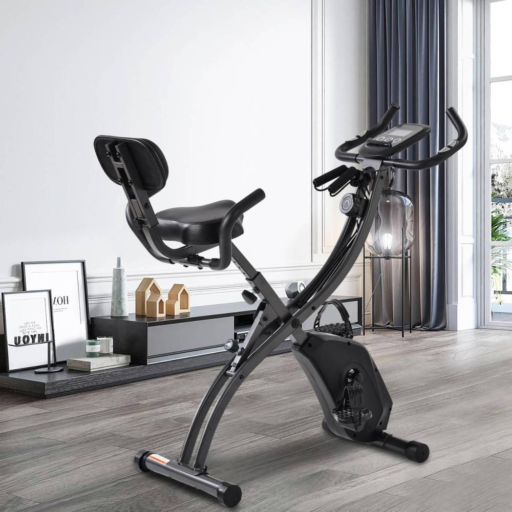 Folding Exercise Bike-8 Levels Resistance Adjustments with 4 Expansions Degree