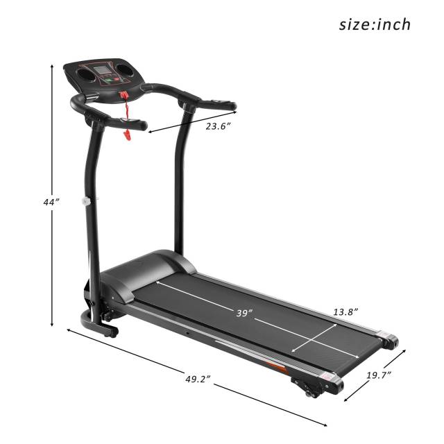 1200W Electric Treadmill Folding Motorized Running Machine,Black