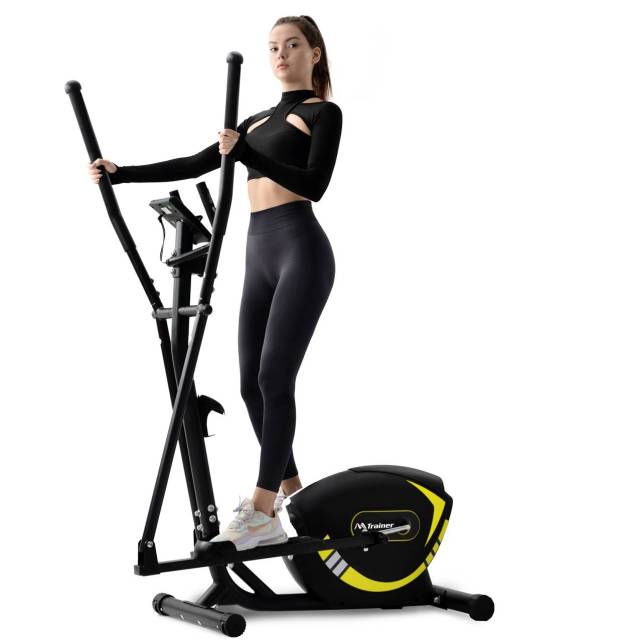 Elliptical Trainer Machine Upright Exercise Bike + 8-Level Magnetic Resistance