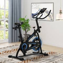Movable Indoor Cycling Bike +LCD Monitor,Ipad Mount for Home Cardio Gym Machine
