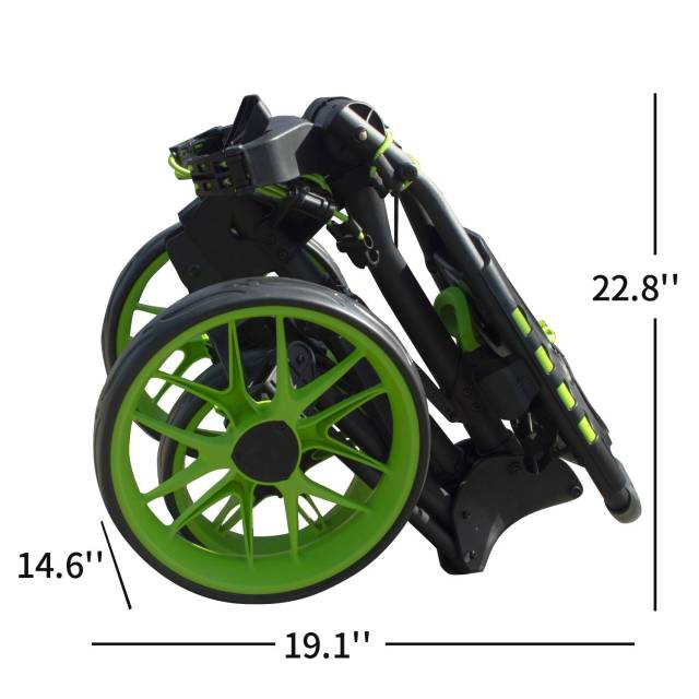 Compact Push Trolley With Competitor Folding Aize and Umbrella Holder