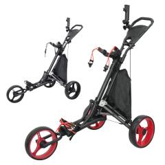 Push-Pull Golf Carts 3 Wheel Trolley with Folding Size