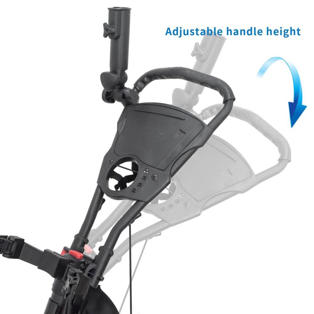 Push-Pull Golf Carts 3 Wheel Trolley with Folding Size