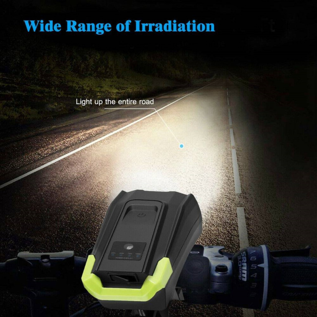 USB Rechargeable LED Bicycle Headlight Bike Head Light Front Lamp Cycling +Horn