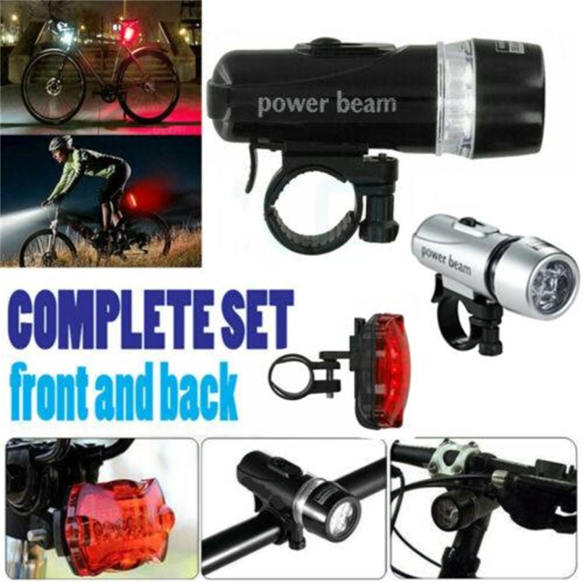 2PC Set Waterproof 5 LED Lamp Safety Flashlight Bike Bicycle Front Head Light