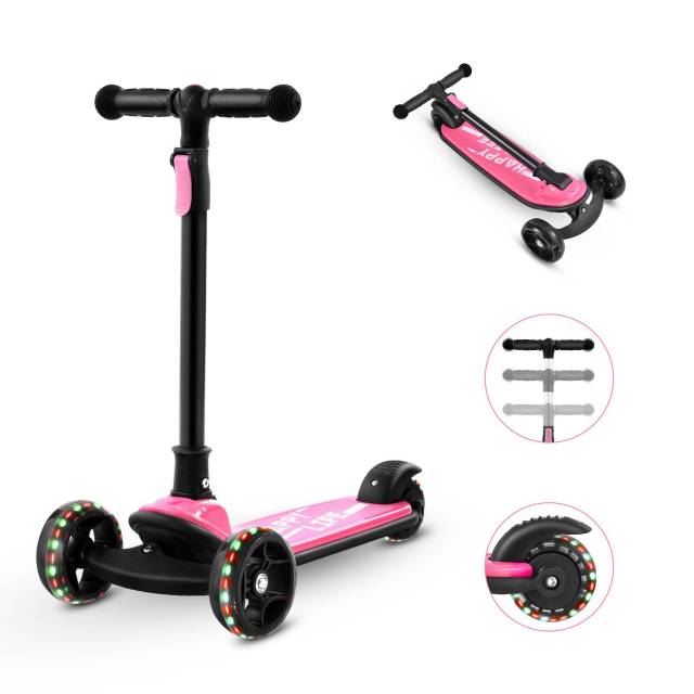 Portable Children's Scooter Kids Tricycle Car Balance Bike Toy Pink