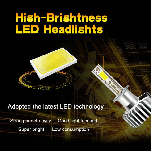 H1 COB LED Headlight Conversion Kit 1840W 276000LM Bulb High Low Beam 6000K