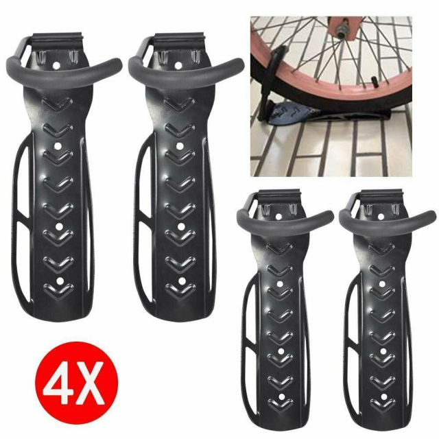 4xBike Rack Hook Storage Steel Mounted Wall Hanger Hanging Stand Bicycle Holder