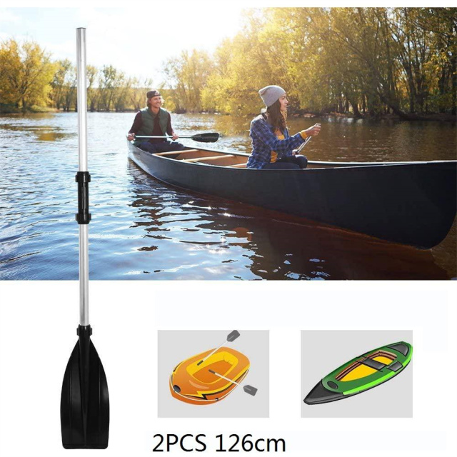 2x Aluminium Alloy Detachable Lightweight Ribbed Blade Kayak Paddles Boat Oars