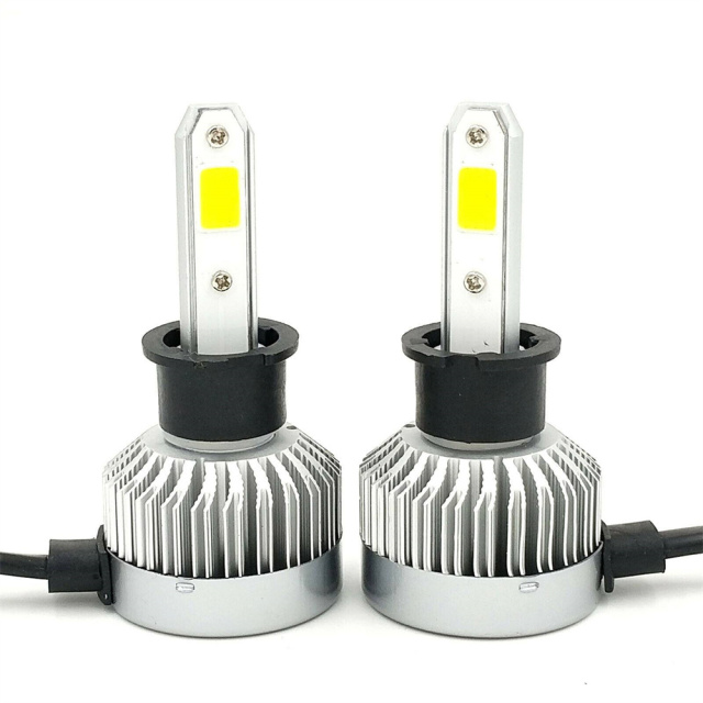 2PCS H3 255000LM Fanless CREE LED Fog Driving Light Kit 6000K White High Power