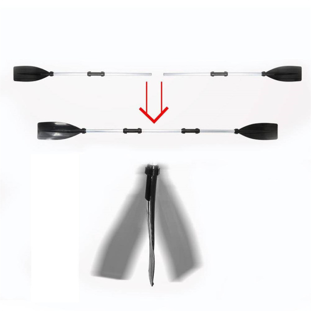 2x Aluminium Alloy Detachable Lightweight Ribbed Blade Kayak Paddles Boat Oars
