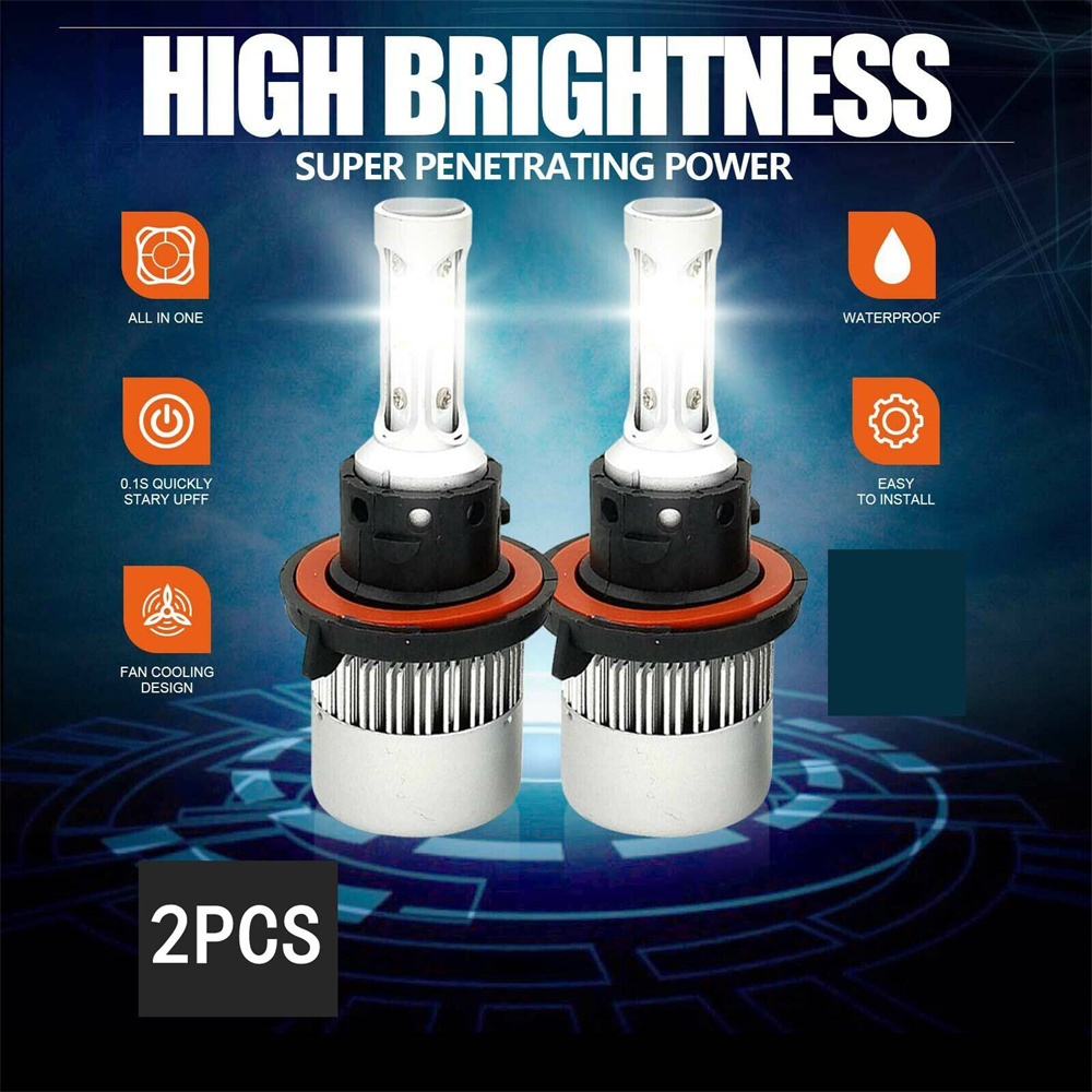 2PCS H13 9008 CREE LED Headlight Conversion Kit 285000LM HI-LO Beam Bulbs 6000K
