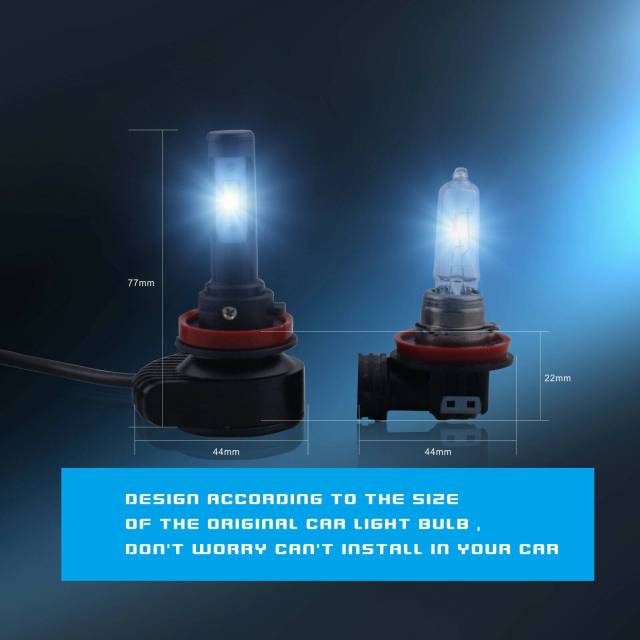 2PCS Low Beam LED Headlight Kit 9006 HB4 9012 3600W 6000K 540000LM Pair HID
