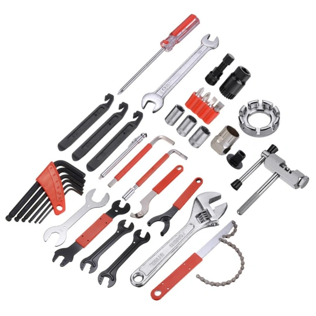 44Pcs Mountain Bike Bicycle Cycling Chain Maintenance Wrench Repair Tool Kit