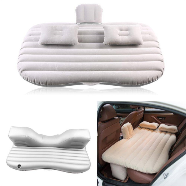 Car Inflatable Bed Back Seat Mattress Airbed for Rest Sleep Travel Silver Gray
