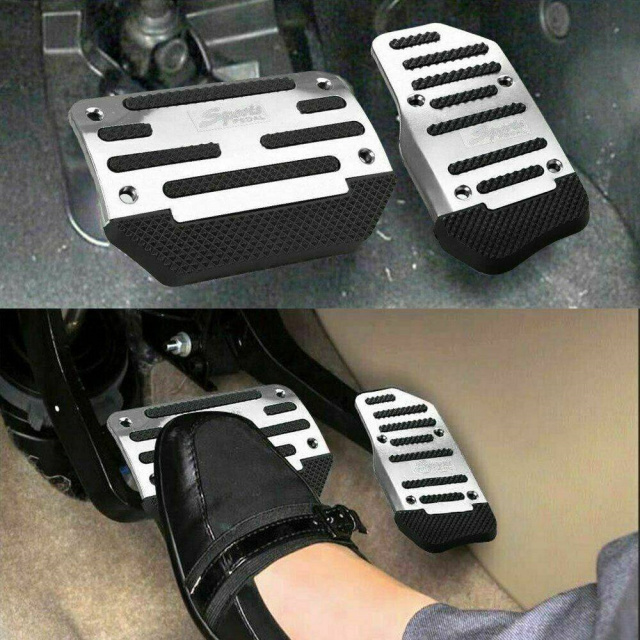 2pc Universal Non-Slip Automatic Gas Brake Foot Pedal Pad Cover Accessories Kit