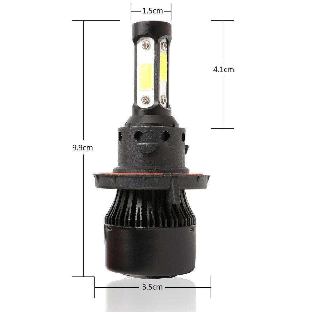 4-Sides H13 9008 LED Headlight Bulbs Conversion Kit Hi/Low Beam Fog Light 6500K