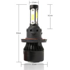 4-Sides H13 9008 LED Headlight Bulbs Conversion Kit Hi/Low Beam Fog Light 6500K