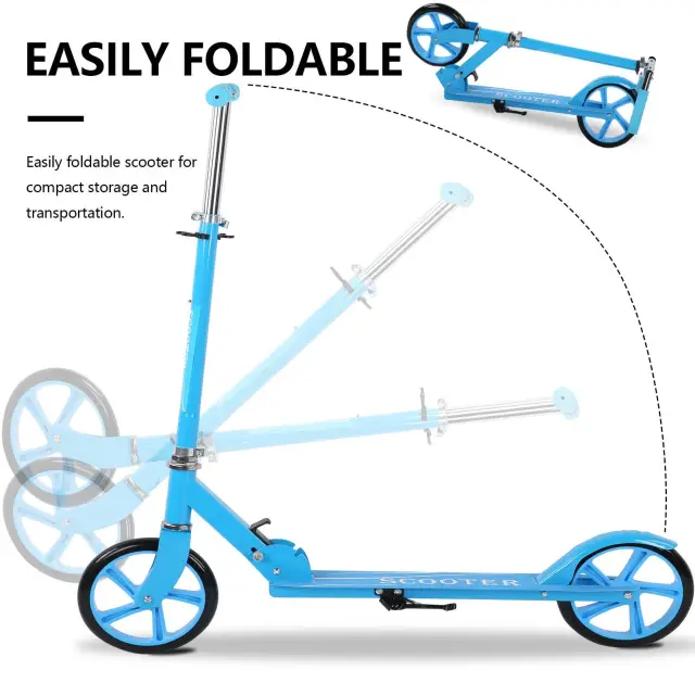 Adult Children Foldable Scooter Adjustable Height Heavy Construction Scooter