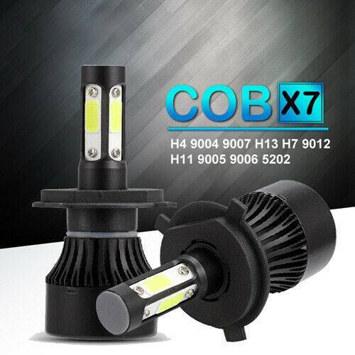 4-Sides H13 9008 LED Headlight Bulbs Conversion Kit Hi/Low Beam Fog Light 6500K