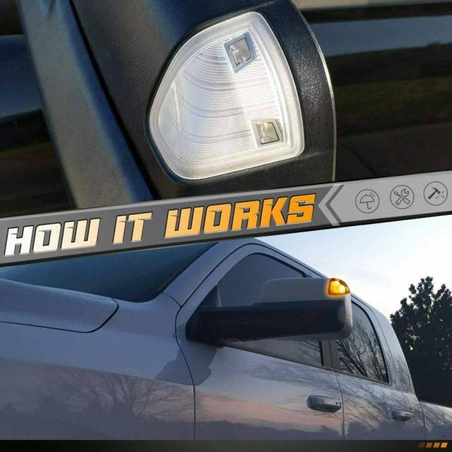 LED Side Mirror Turn Signal Light Kit For Dodge Ram 1500 2500 3500 Clear Lens