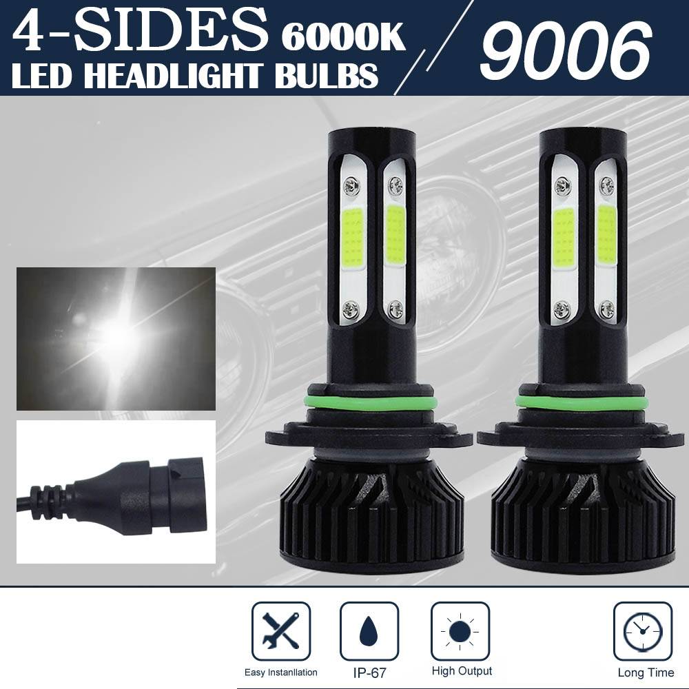 26000LM 120W V4 9006 Car Headlight 4-Sides LED Bulb Auto Headlamp White Light
