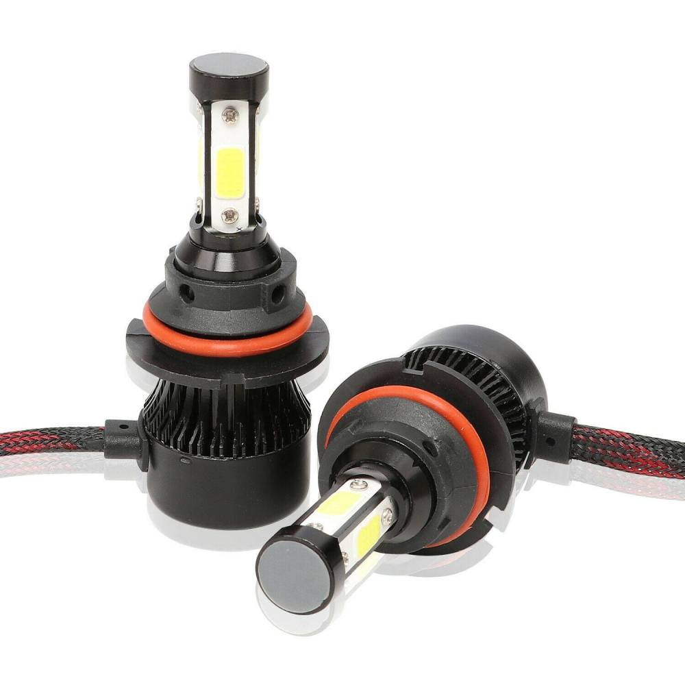 9007 LED Headlight Bulbs Kit 4-sides High Low Beam Fog Super Bright 6500K White