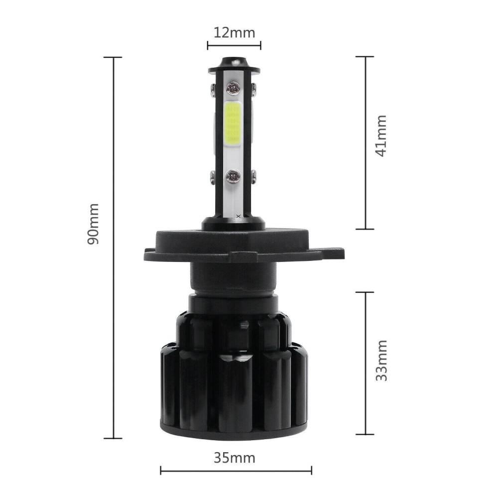 H13/9008 LED Headlight Bulbs Kit 4 Sided 360° High/Low Beam LED Bulbs 6500K