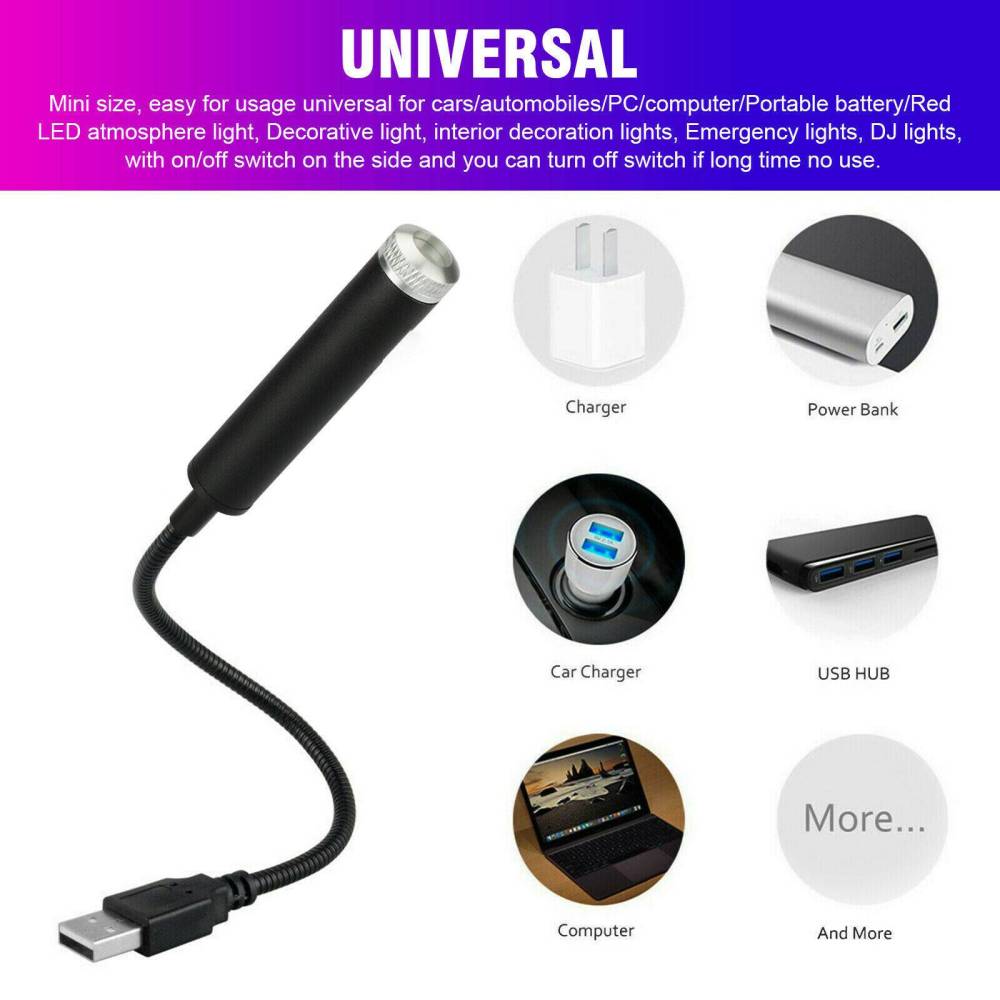 USB Car Interior Starrry Sky Lamp LED Projector Star Night Light Blue Purple