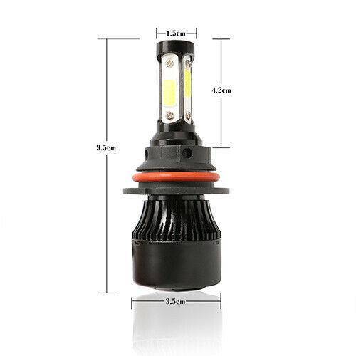 9007 LED Headlight Bulbs Kit 4-sides High Low Beam Fog Super Bright 6500K White