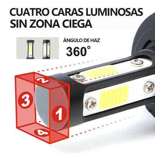 4-Sides H13 9008 LED Headlight Bulbs Conversion Kit Hi/Low Beam Fog Light 6500K