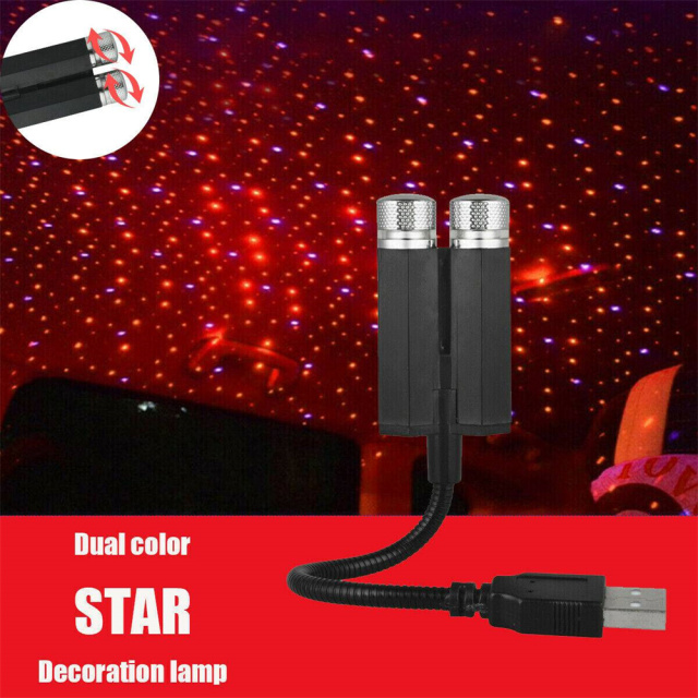 Starry Sky Projection Lamp Red Blue Purple Violet USB Car Roof Star Night Light