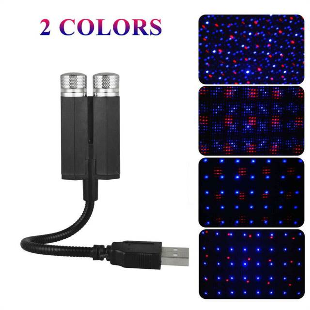 Starry Sky Projection Lamp Red Blue Purple Violet USB Car Roof Star Night Light