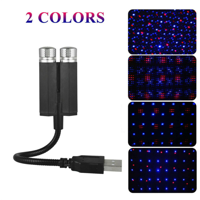 Starry Sky Projection Lamp Red Blue Purple Violet USB Car Roof Star Night Light